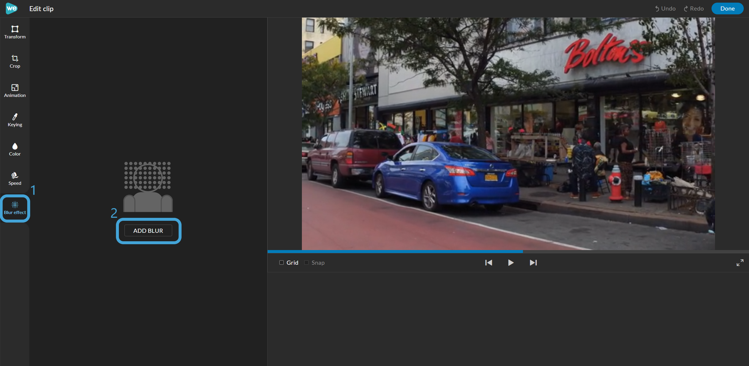 How do I add blur effect to my project? – WeVideo