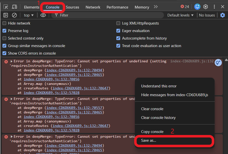 Inspect the network and console – WeVideo