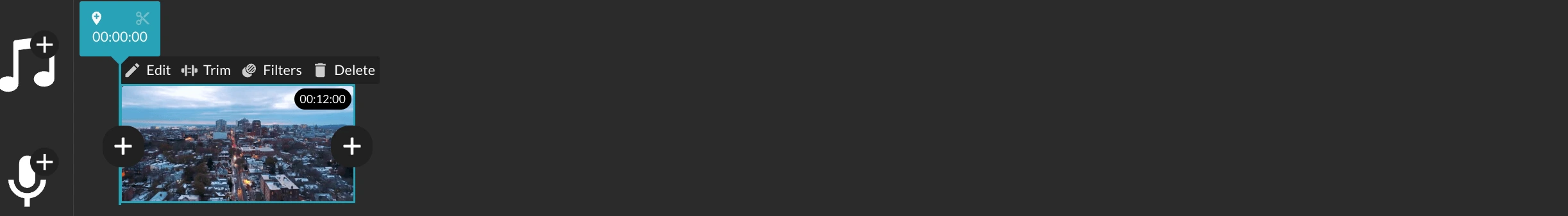 Customizing a clip on the Timeline in WeVideo. 