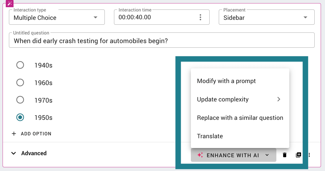 Using AI in WeVideo to enhance video interactions. 