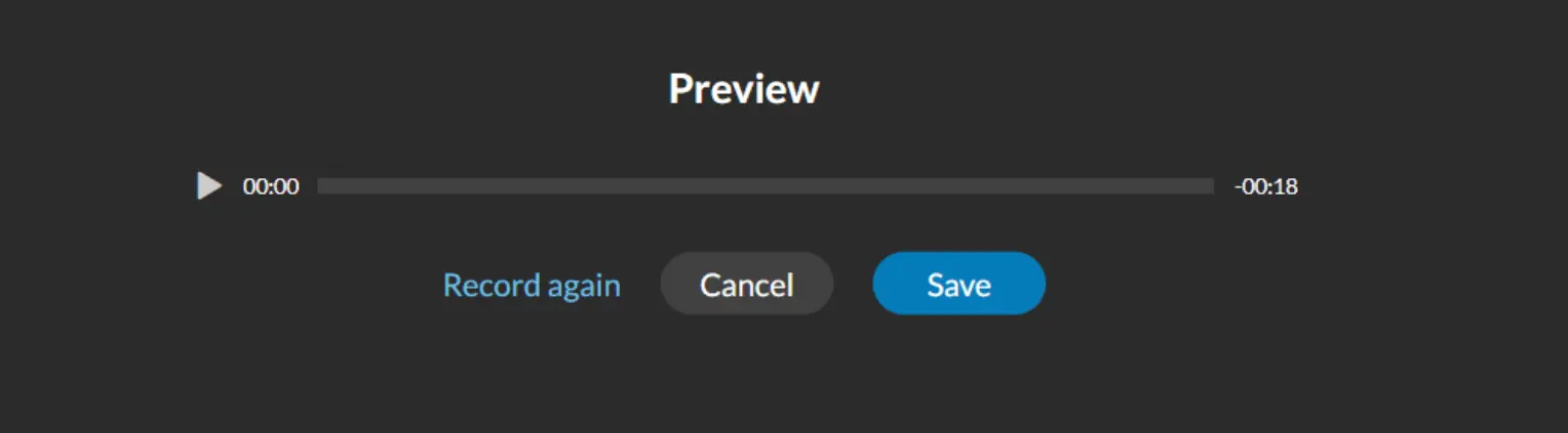Saving a voiceover in WeVideo. 