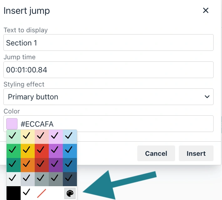Styling option of a jump in WeVideo. 