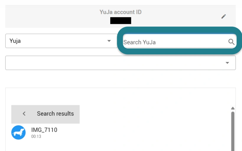 Searching for a video in YuJa directly from WeVideo. 