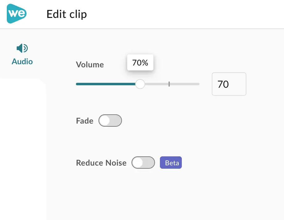 Audio boost tool in WeVideo. 