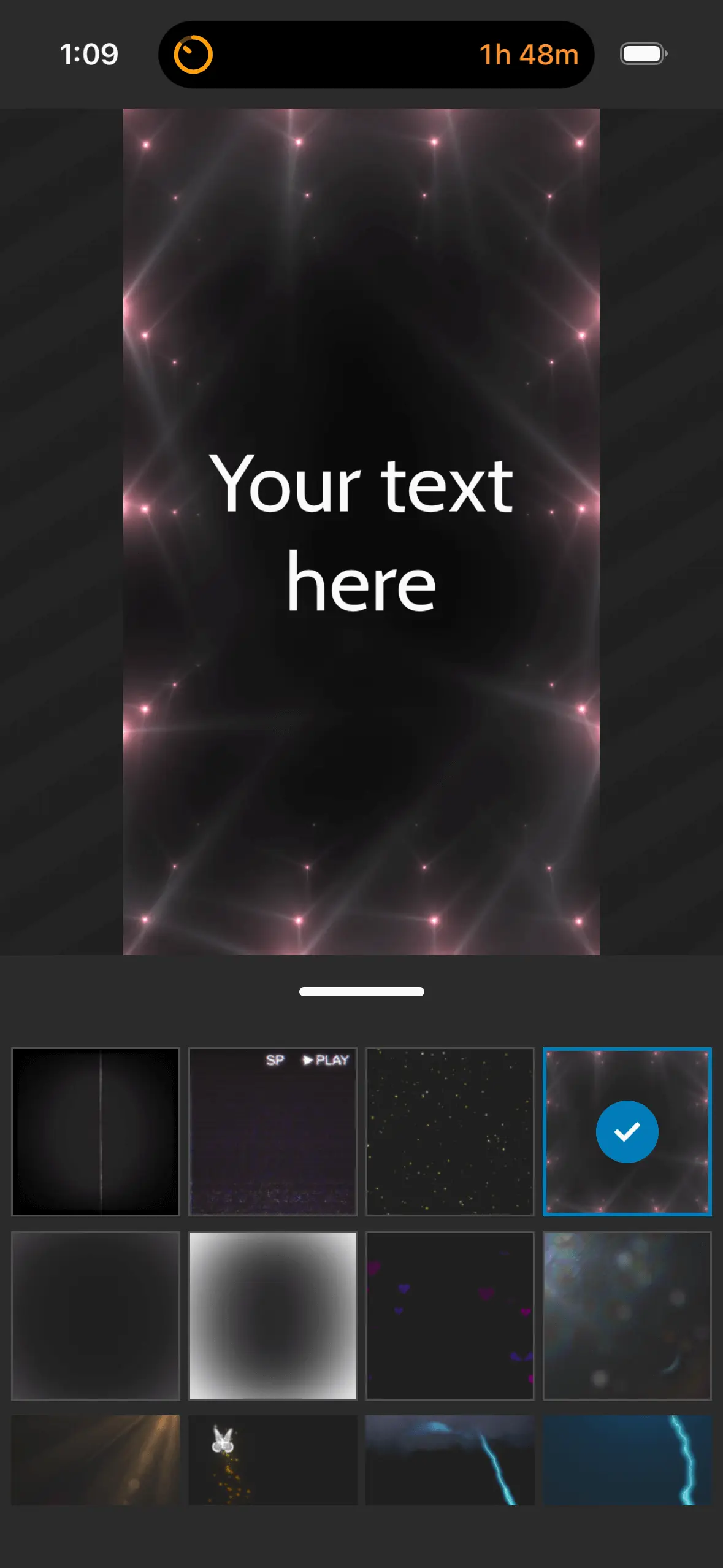 Video editor in the WeVideo iOS app, with the effect library open for users to select an effect.