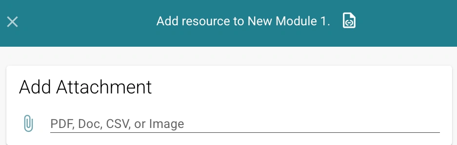 The add attachment section in the playlist editor.