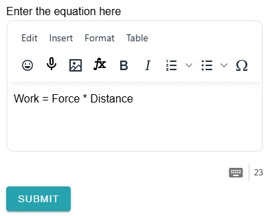 Click the submit button on the free response question to submit the answer.