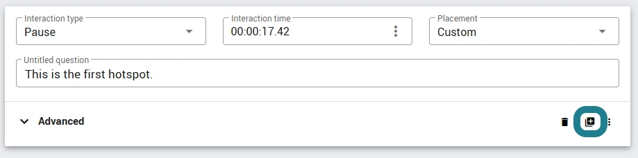 The "Add interaction to group" button in the interactive video editor is highlighted.
