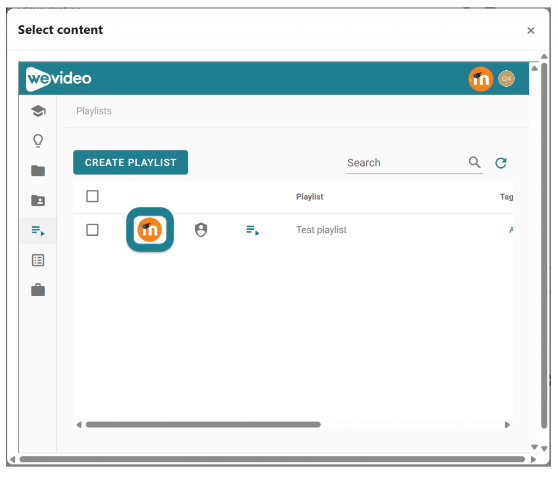 Select Content Create Playlist.webp