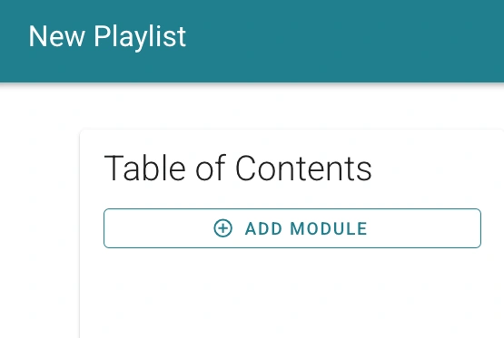 The Add Module button in the table of contents 