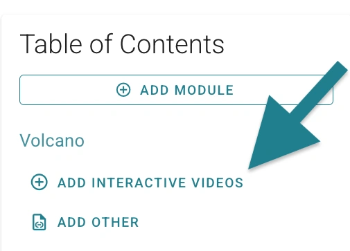 The Add Interactive Videos option is highlighted in the module