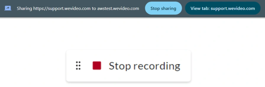 The stop recording button in WeVideo