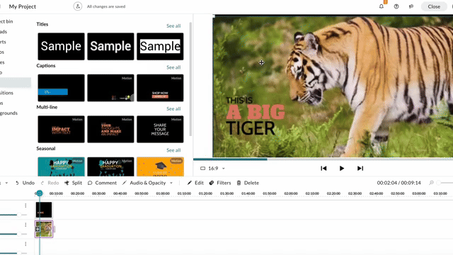 Drag the element around in the WeVideo editor.