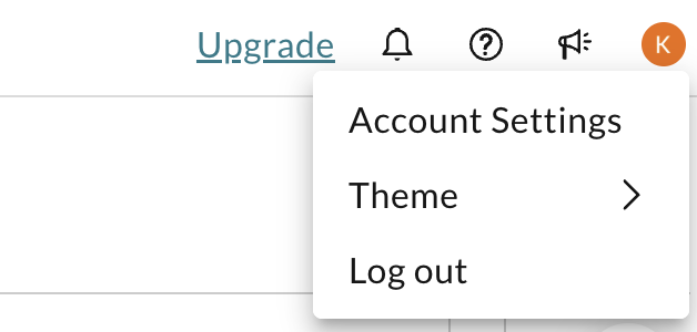 The account settings panel in WeVideo.