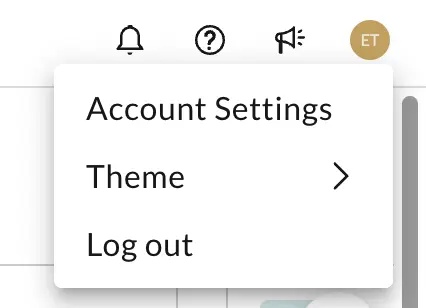 The account settings panel in WeVideo