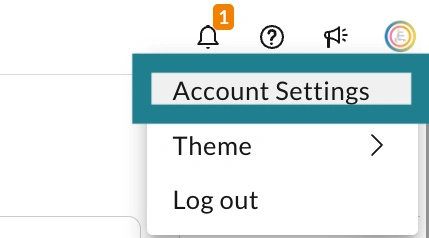 The account settings panel in WeVideo