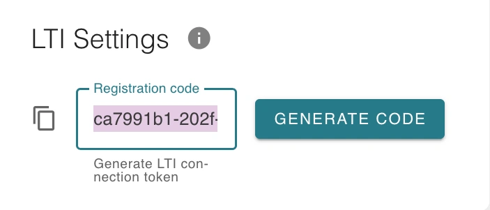 The generated LTI key in WeVideo.