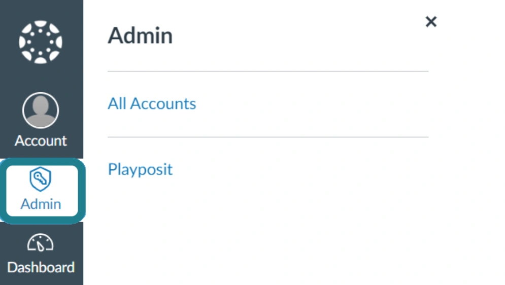 The admin tab is highlighted in Canvas.