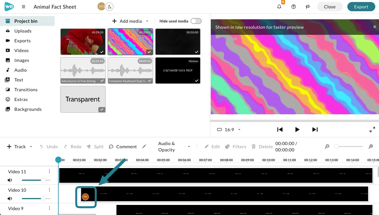 The video editor shows the user icons for the collaborators.