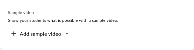 The add sample video option