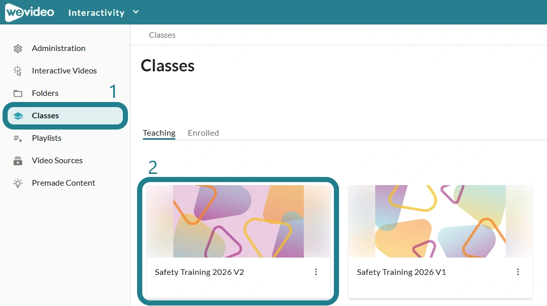 The classes in the Interactivity space