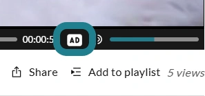The audio description button in the video player.