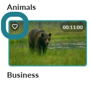 The add to favorite button on the stock media.