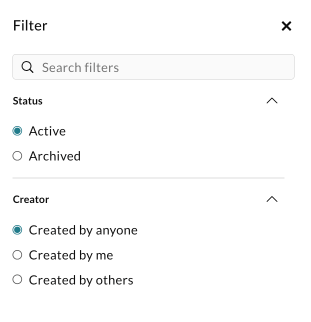 The filter tool in the classes page in the Multimedia Creation space