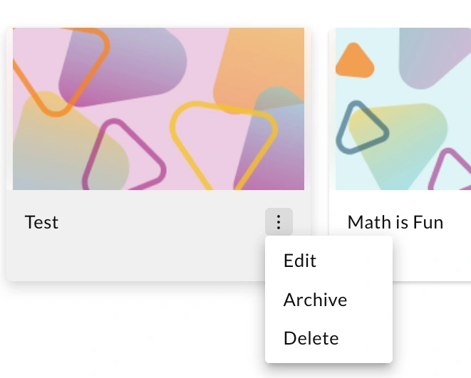 The edit option from the class actions menu.