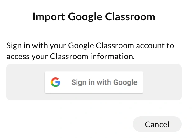 Google sign in page.