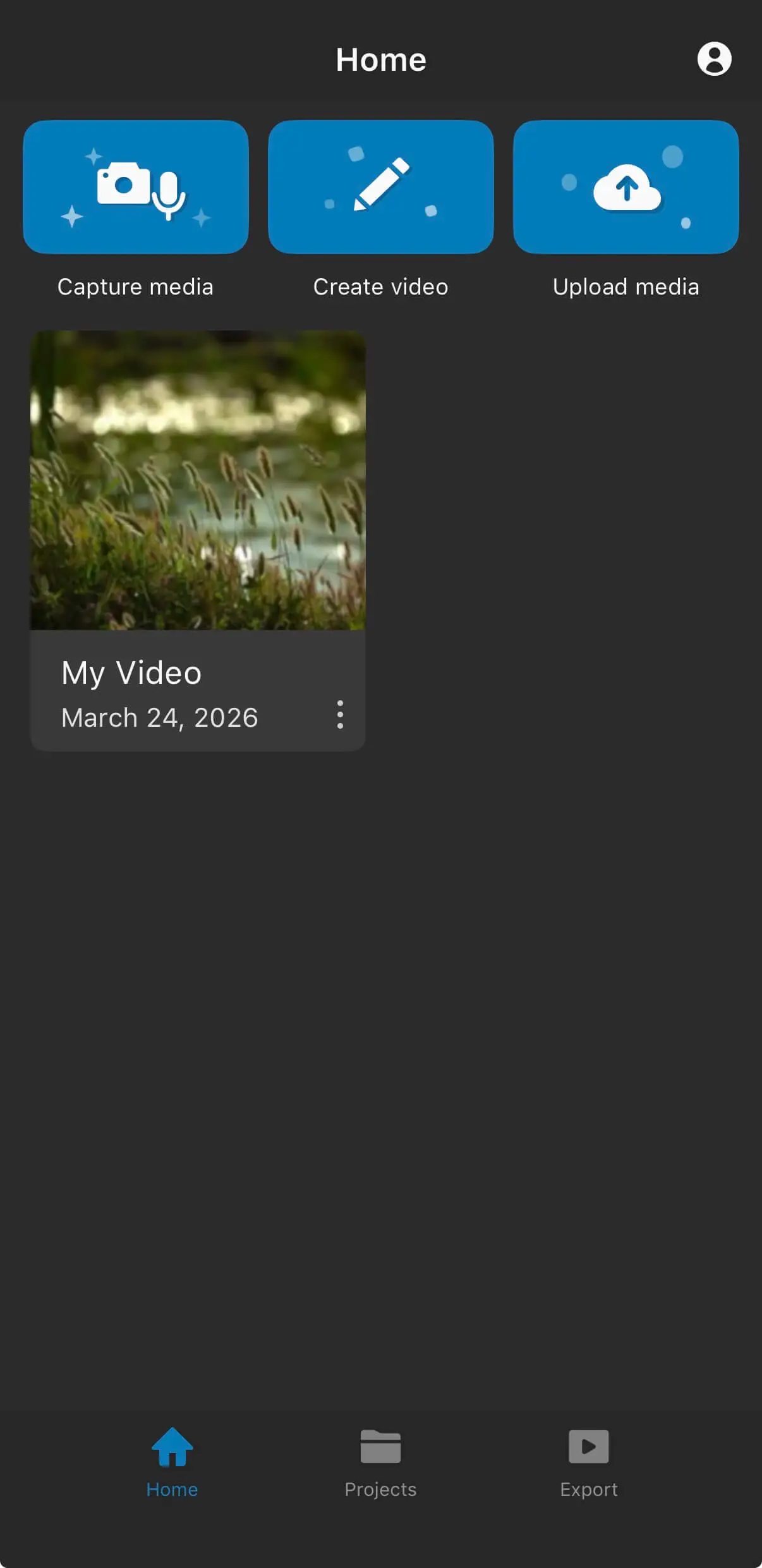 The projects in WeVideo's mobile app