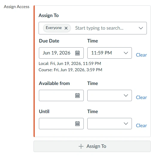 The due date for the Canvas assignment