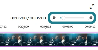 The zoom in and out option for the timeline