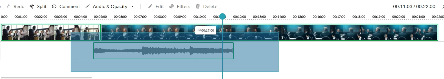 Select multiple clips in a group