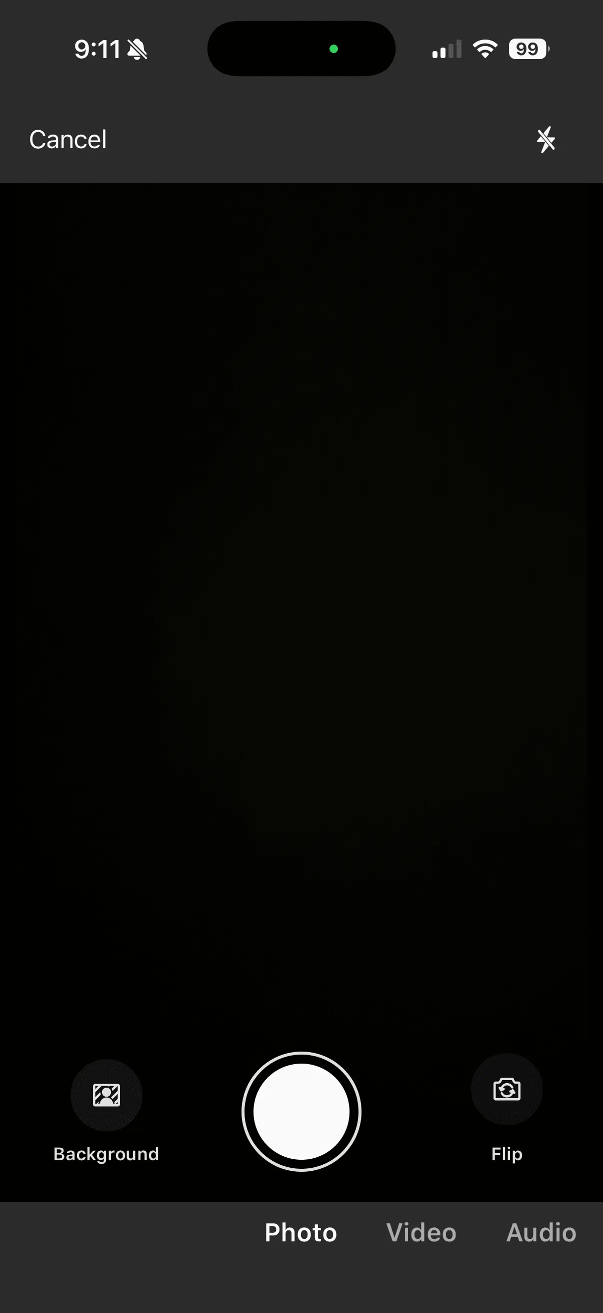 The media capture window in the WeVideo app