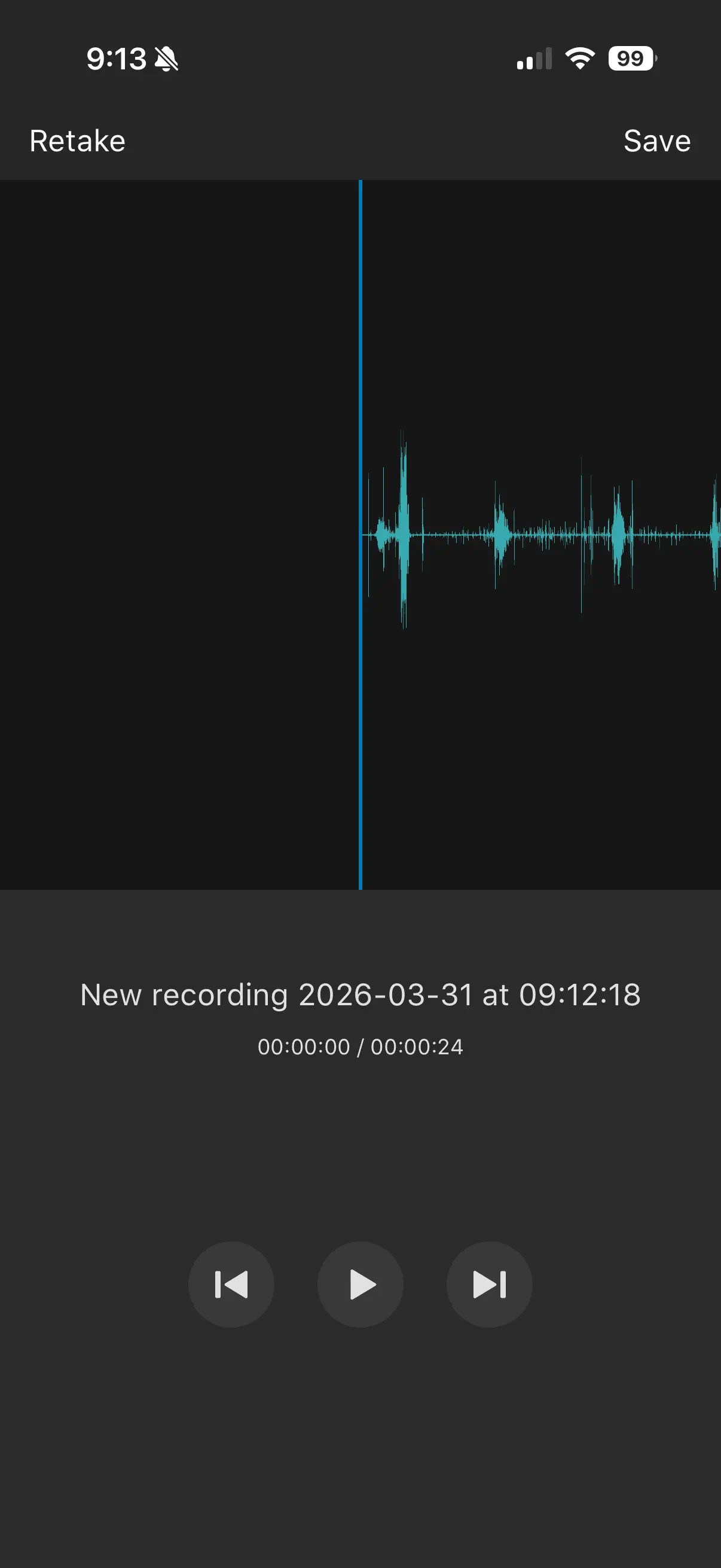 Preview the recording in the app