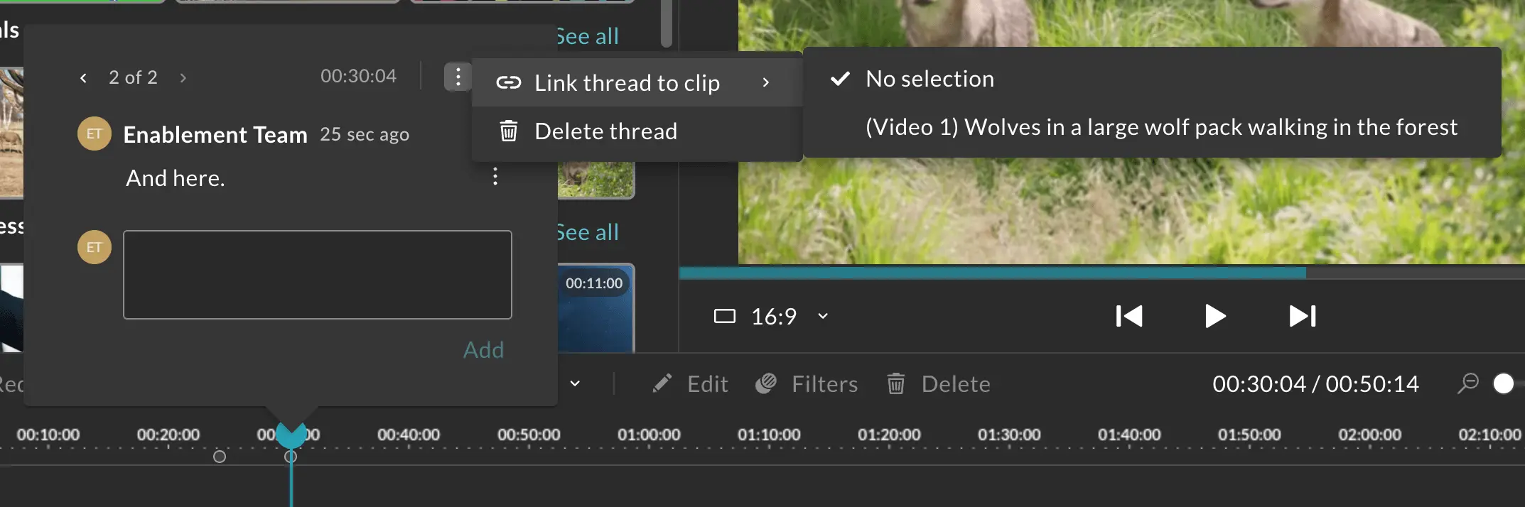 Select the clip to which the marker needs to be attached.