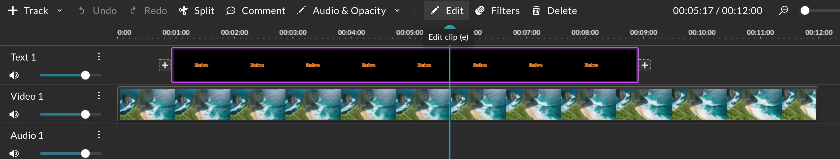 Select the clip from the timeline