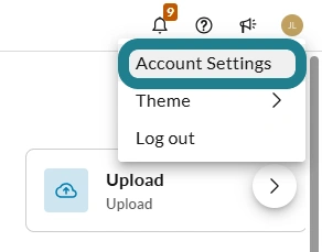 The account settings in WeVideo