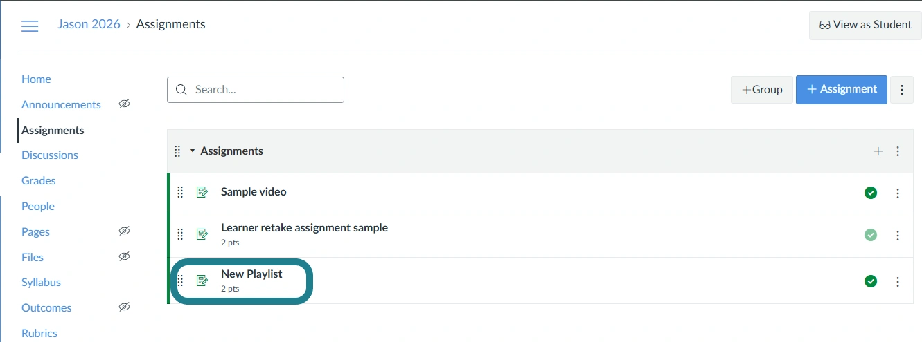 The assignment in the LMS