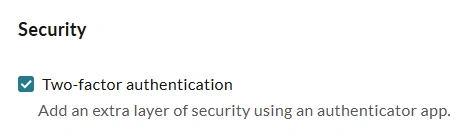 Select the Two-factor authentication option.