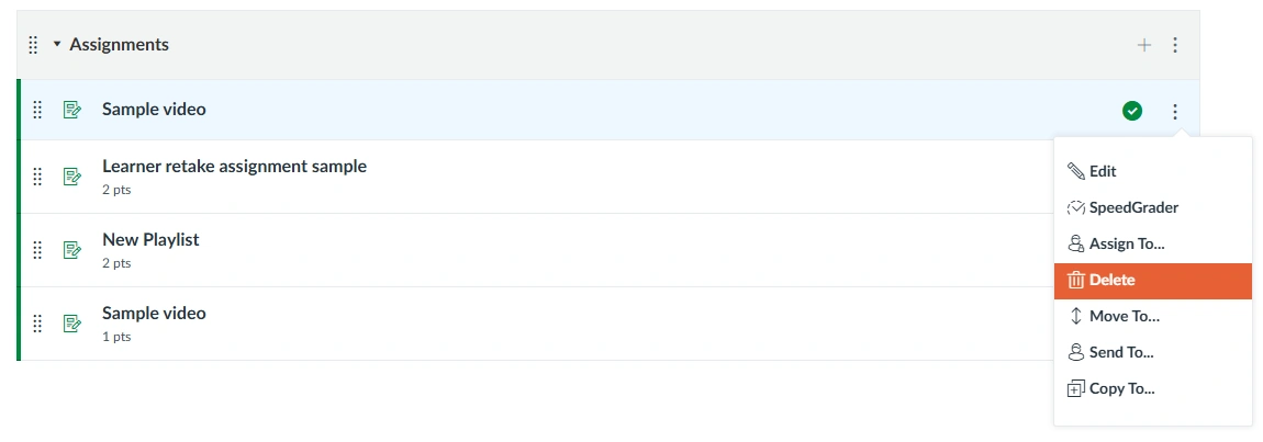 Remove the LMS assignment from the class after unlinking the interactive content from it.