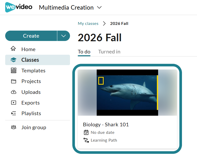The learning path assignment in the class.
