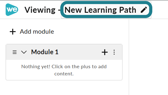 Rename the learning path by clicking its title