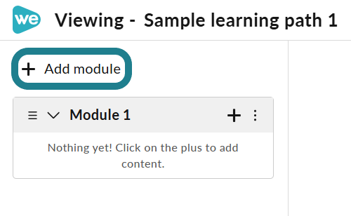 Click Add Module button to add new module to the learning path