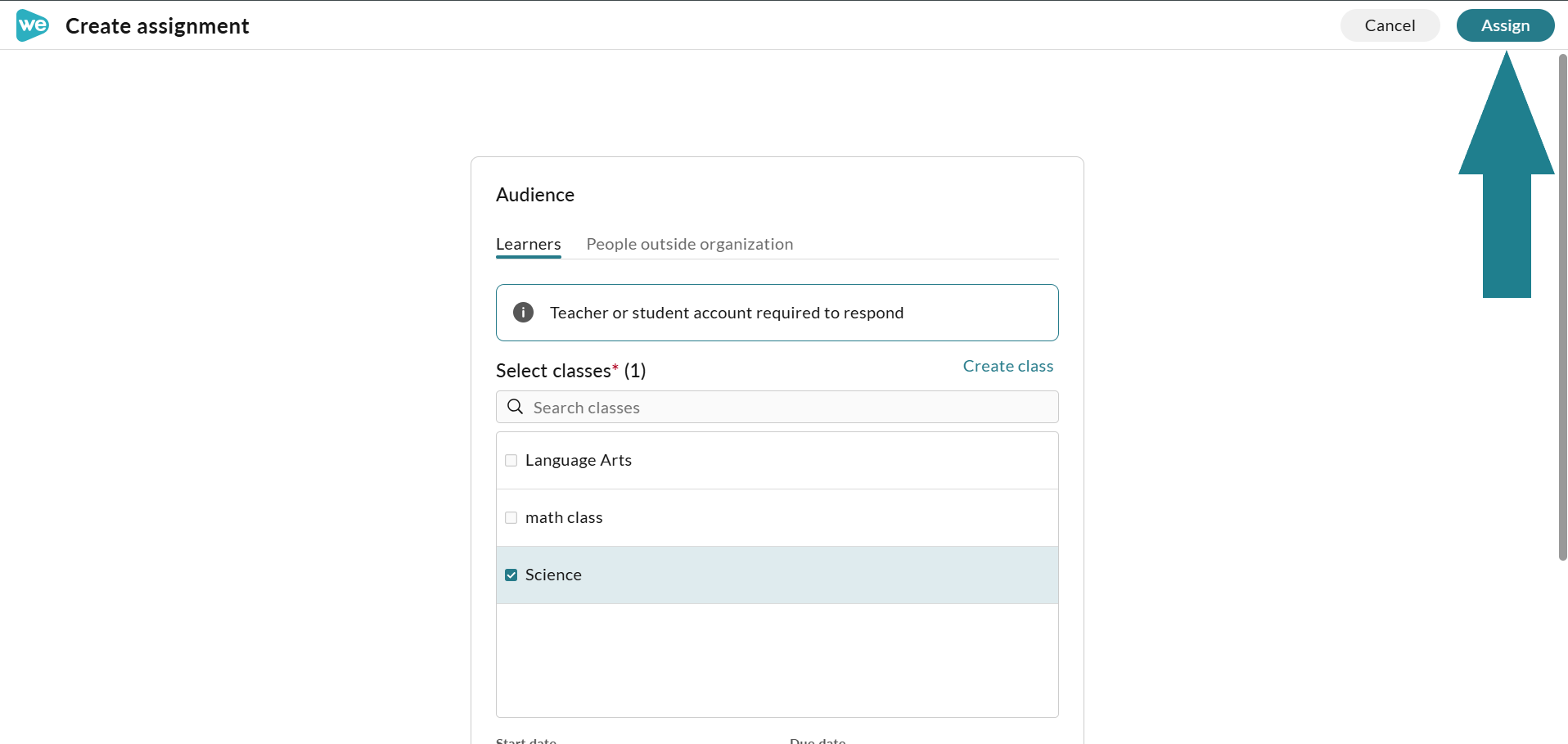 Click the Assign button to assign the learning path.
