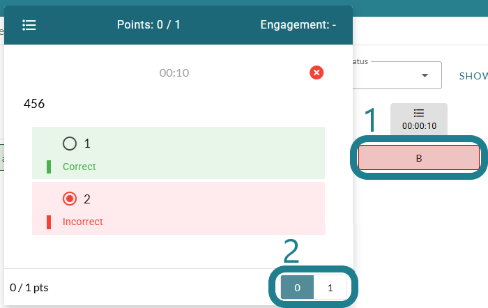 Click the learner's submission and adjust its grade.