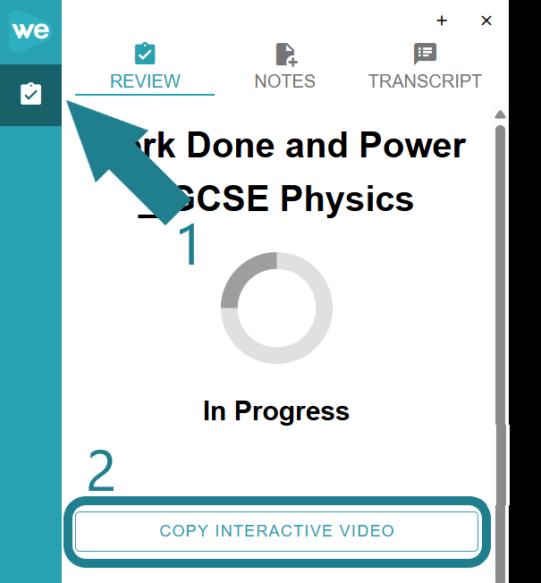 The copy interactive video button in the interactive video player.