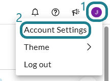 The account settings option in the user menu in WeVido