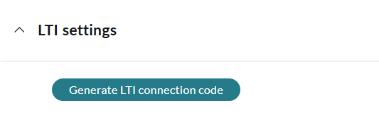 The LTI settings for users to generate an LTI code to connect with their LMS course.